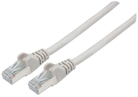 Intellinet Network Patch Cable - Cat6A - 15m - Grey - Copper - S/FTP - LSOH / LSZH - PVC - RJ45 - Gold Plated Contacts - Snagless - Booted - Lifetime Warranty - Polybag - 15 m - Cat6a - S/FTP (S-STP) - RJ-45 - RJ-45