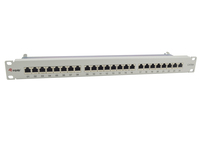 Equip 24-Port Cat.6A Shielded Patch Panel - Light Grey - 10/100/1000Base-T(X) - Gigabit Ethernet - 1000 Mbit/s - RJ-45 - Cat6a - Grey