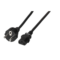 EFB Elektronik Netzleitung Schutzkontakt 180° - C13 180°, schwarz, 5,0 m, 3 x 1,00 mm²