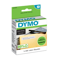 Dymo Multi-Purpose Labels - 19 x 51 mm - S0722550 - White - Self-adhesive printer label - Paper - Removable - Rectangle - LabelWriter