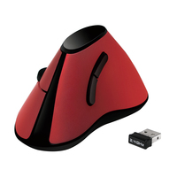 LogiLink TI020 - Right-hand - Vertical design - Optical - RF Wireless - 1200 DPI - Black - Red