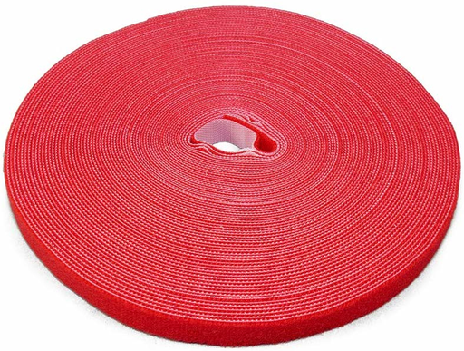 Label-the-cable Klettbandrolle Roll Klettkabelbinder zuschneidbar Velours-Qualitaet Laenge 25 m - Velour - Red - 25 m - 1 pc(s)