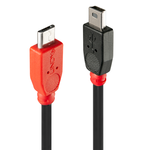 [2864415000] Lindy MicroUSB B - MiniUSB B - 1 m - Micro-USB B - Mini-USB B - USB 2.0 - Male/Male - Black