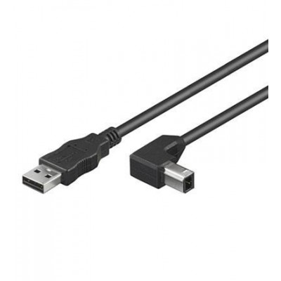 Techly ICOC-U-AB-20-ANG - 2 m - USB A - USB B - USB 2.0 - 480 Mbit/s - Black