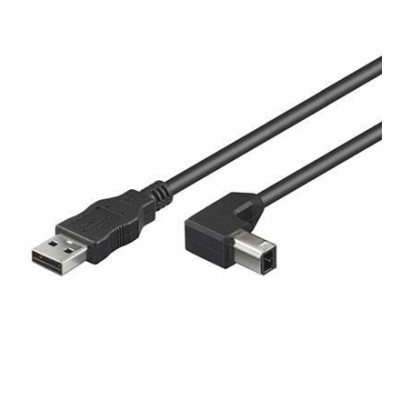 Techly USB2.0 Anschlusskabel Stecker Typ A - Stecker Typ B 90° gewinkelt, 2,0 m