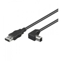 Techly USB2.0 Anschlusskabel Stecker Typ A - Stecker Typ B 90° gewinkelt, 1,0 m