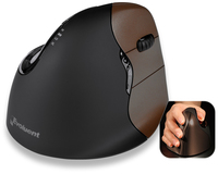 [2986892000] Evoluent VerticalMouse 4 - Right-hand - Optical - RF Wireless - Black - Brown
