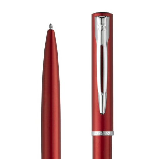 WATERMAN 2068193 - Clip-on retractable pen - Red - Blue - Stainless steel - Chrome - Ambidextrous