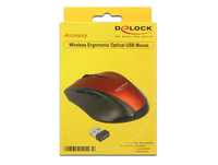 [5565922000] Delock 12493 - Right-hand - Optical - RF Wireless - 1600 DPI - Black - Red