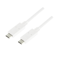 [6724101000] LogiLink CU0131 - 1 m - USB C - USB C - USB 3.2 Gen 2 (3.1 Gen 2) - 10000 Mbit/s - White