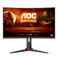 AOC G2 C27G2ZU/BK - 68.6 cm (27") - 1920 x 1080 pixels - Full HD - LED - 0.5 ms - Black - Red