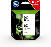 [4524777000] HP 62 2-pack Black/Tri-color Original Ink Cartridges - Standard Yield - Pigment-based ink - Dye-based ink - 200 pages - 2 pc(s) - Multi pack