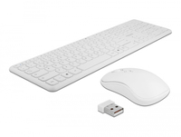 [9676465000] Delock 12703 - Full-size (100%) - RF Wireless - Membrane - QZERTY - White - Mouse included