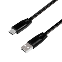 [7617687000] LogiLink CU0157 - 1 m - USB A - USB C - USB 2.0 - Black