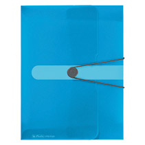 Herlitz 11206141 - A4 - Polypropylene (PP) - Blue,Transparent - Landscape/Portrait - 4 mm - Elastic band
