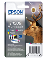 [5172516000] Epson Stag Multipack 3-colours T1306 DURABrite Ultra Ink - High (XL) Yield - Pigment-based ink - 10.1 ml - 1 pc(s) - Multi pack