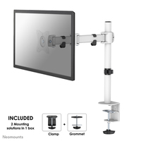 Neomounts by Newstar Select monitor arm desk mount - Clamp/Bolt-through - 8 kg - 25.4 cm (10") - 76.2 cm (30") - 100 x 100 mm - White