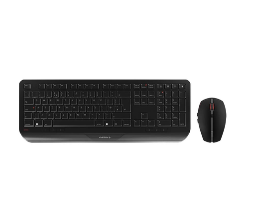 Cherry GENTIX DESKTOP Wireless Keyboard & Mouse Set - Black - USB (QWERTY - UK) - Standard - RF Wireless - Black - Mouse included