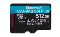 [8648741000] Kingston Canvas Go! Plus - 512 GB - MicroSD - Class 10 - UHS-I - 170 MB/s - 90 MB/s