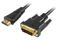[3748536000] Sharkoon 2m - HDMI/DVI-D - 2 m - HDMI - DVI-D - Male - Male - 1920 x 1080 pixels